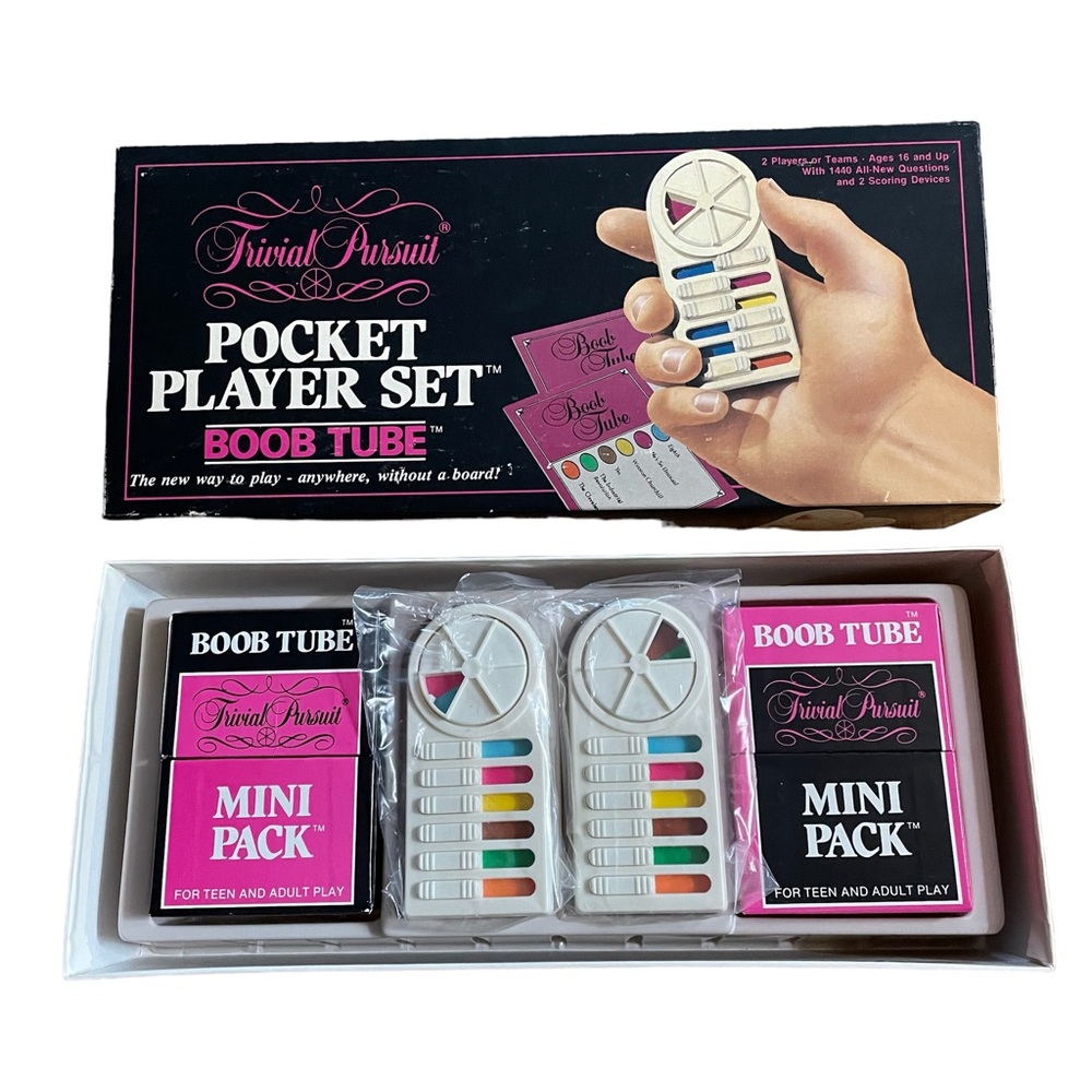 Trivial Pursuit Game Pocket Player Set Vintage 1987 Boob Tube